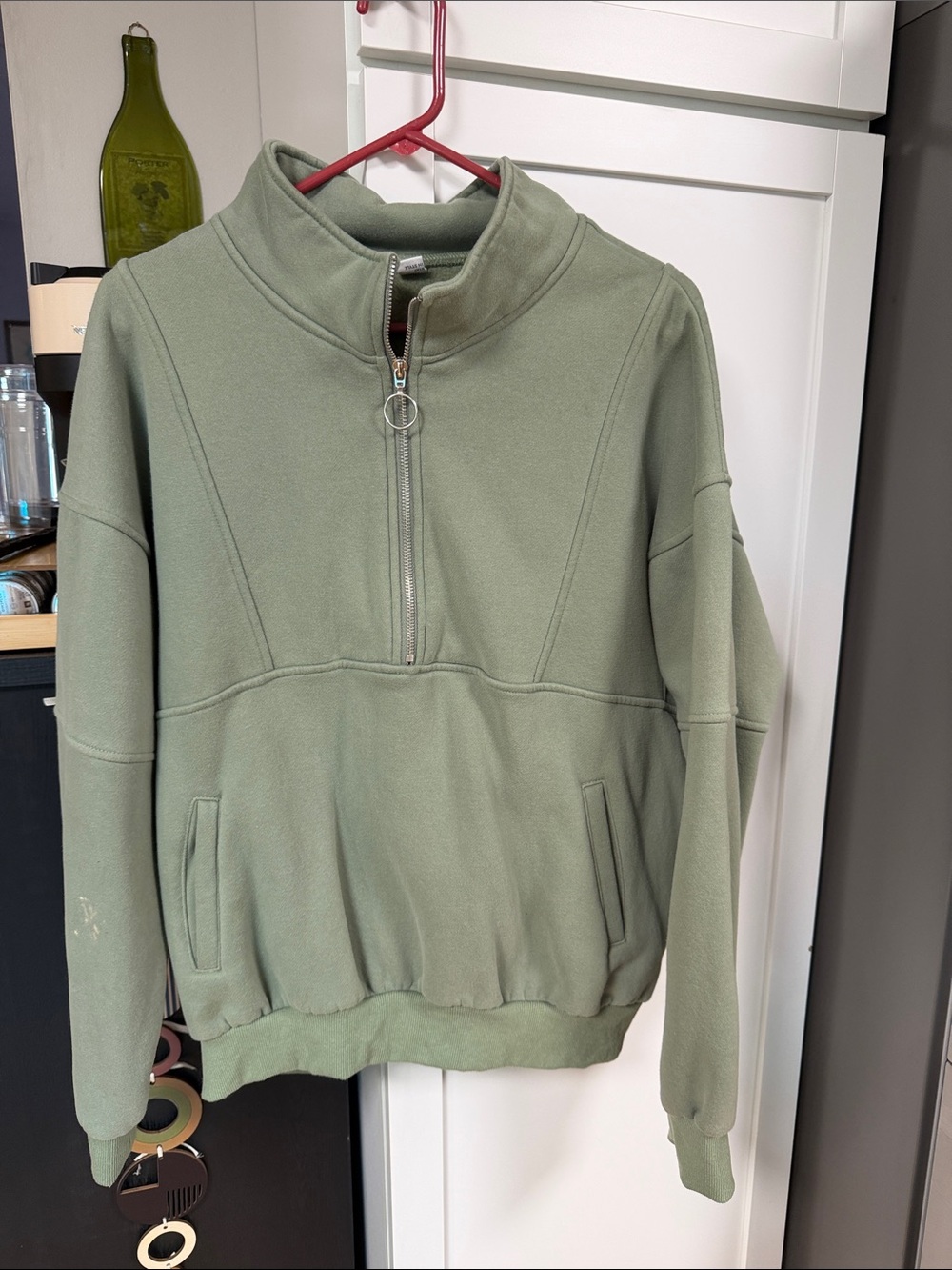 Anrabess Half-Zip Pullover Sweatshirt - Sage Green